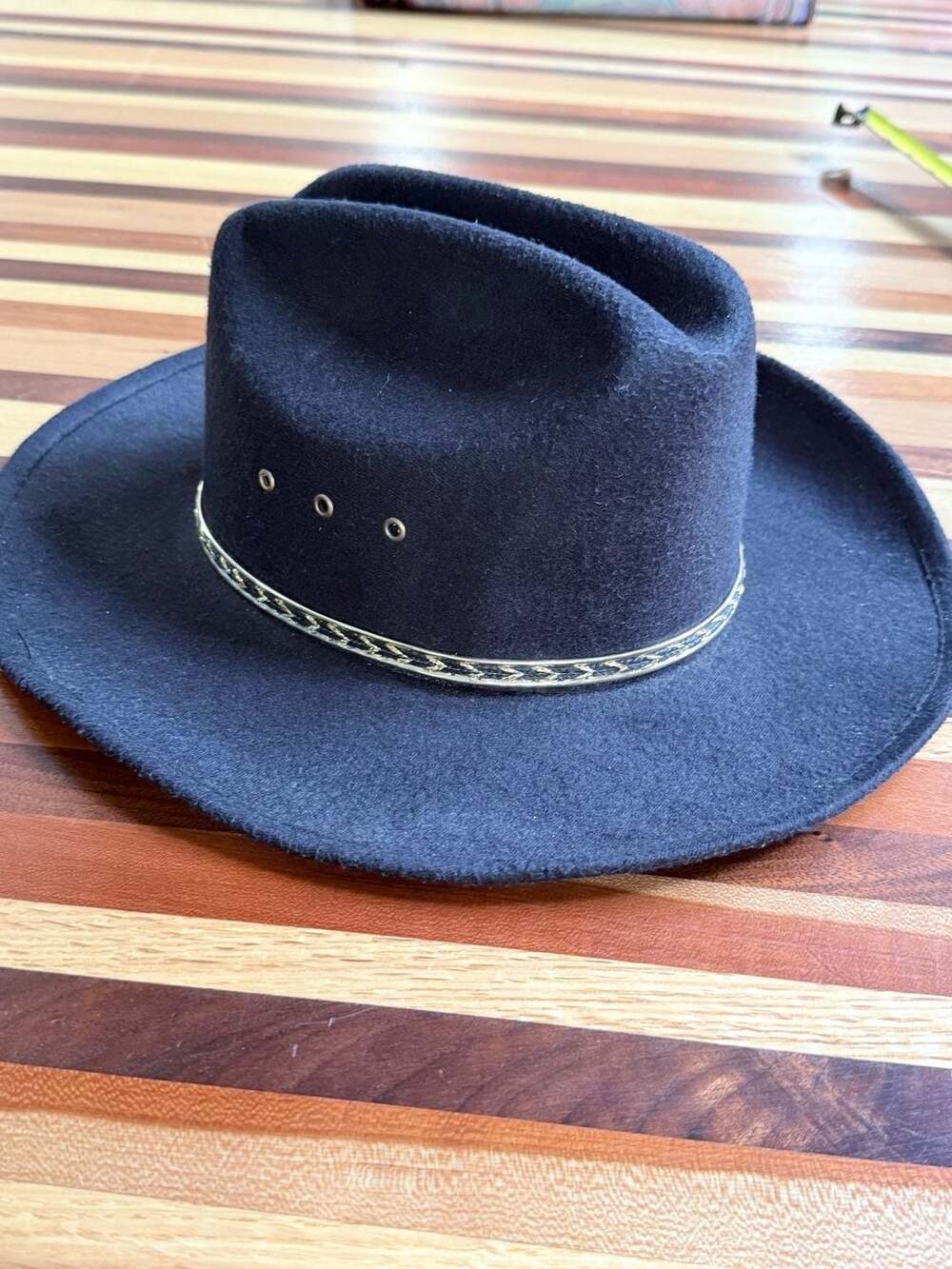 Western Express Kids Black Felt Western Cowboy Hat with Metallic Band